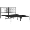 Cama Matrimonial | Cama Para Adultos | Estructura De Cama Con Cabecero Metal Negro 140x190 Cm Cfw872594