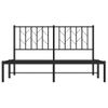 Cama Matrimonial | Cama Para Adultos | Estructura De Cama Con Cabecero Metal Negro 140x190 Cm Cfw872594