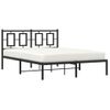 Cama Matrimonial | Cama Para Adultos | Estructura De Cama Con Cabecero Metal Negro 140x190 Cm Cfw913338