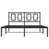 Cama Matrimonial | Cama Para Adultos | Estructura De Cama Con Cabecero Metal Negro 140x190 Cm Cfw913338