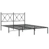 Cama Matrimonial | Cama Para Adultos | Estructura De Cama Con Cabecero Metal Negro 140x190 Cm Cfw52508