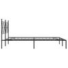 Cama Matrimonial | Cama Para Adultos | Estructura De Cama Con Cabecero Metal Negro 140x190 Cm Cfw52508