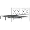 Cama Matrimonial | Cama Para Adultos | Estructura De Cama Con Cabecero Metal Negro 140x190 Cm Cfw52508