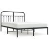 Cama Matrimonial | Cama Para Adultos | Estructura De Cama Con Cabecero Metal Negro 150x200 Cm Cfw283460