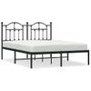 Cama Matrimonial | Cama Para Adultos | Estructura De Cama Con Cabecero Metal Negro 150x200 Cm Cfw811764