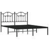 Cama Matrimonial | Cama Para Adultos | Estructura De Cama Con Cabecero Metal Negro 150x200 Cm Cfw811764