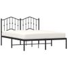 Cama Matrimonial | Cama Para Adultos | Estructura De Cama Con Cabecero Metal Negro 150x200 Cm Cfw311639