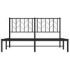 Cama Matrimonial | Cama Para Adultos | Estructura De Cama Con Cabecero Metal Negro 150x200 Cm Cfw776944