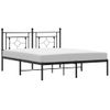 Cama Matrimonial | Cama Para Adultos | Estructura De Cama Con Cabecero Metal Negro 150x200 Cm Cfw802903