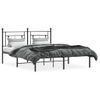 Cama Matrimonial | Cama Para Adultos | Estructura De Cama Con Cabecero Metal Negro 150x200 Cm Cfw802903