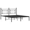 Cama Matrimonial | Cama Para Adultos | Estructura De Cama Con Cabecero Metal Negro 150x200 Cm Cfw802903