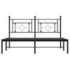 Cama Matrimonial | Cama Para Adultos | Estructura De Cama Con Cabecero Metal Negro 150x200 Cm Cfw802903