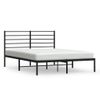 Cama Matrimonial | Cama Para Adultos | Estructura De Cama Con Cabecero Metal Negro 150x200 Cm Cfw725268