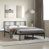 Cama Matrimonial | Cama Para Adultos | Estructura De Cama Con Cabecero Metal Negro 150x200 Cm Cfw232027