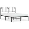 Cama Matrimonial | Cama Para Adultos | Estructura De Cama Con Cabecero Metal Negro 150x200 Cm Cfw183758