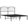 Cama Matrimonial | Cama Para Adultos | Estructura De Cama Con Cabecero Metal Negro 150x200 Cm Cfw183758