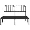 Cama Matrimonial | Cama Para Adultos | Estructura De Cama Con Cabecero Metal Negro 150x200 Cm Cfw183758