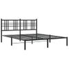 Cama Matrimonial | Cama Para Adultos | Estructura De Cama Con Cabecero Metal Negro 150x200 Cm Cfw210166