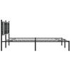 Cama Matrimonial | Cama Para Adultos | Estructura De Cama Con Cabecero Metal Negro 150x200 Cm Cfw210166