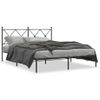 Cama Matrimonial | Cama Para Adultos | Estructura De Cama Con Cabecero Metal Negro 150x200 Cm Cfw33317