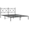 Cama Matrimonial | Cama Para Adultos | Estructura De Cama Con Cabecero Metal Negro 150x200 Cm Cfw33317