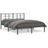 Cama Matrimonial | Cama Para Adultos | Estructura De Cama Con Cabecero Metal Negro 150x200 Cm Cfw225884