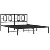 Cama Matrimonial | Cama Para Adultos | Estructura De Cama Con Cabecero Metal Negro 150x200 Cm Cfw934134