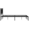 Cama Matrimonial | Cama Para Adultos | Estructura De Cama Con Cabecero Metal Negro 150x200 Cm Cfw934134