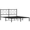 Cama Matrimonial | Cama Para Adultos | Estructura De Cama Con Cabecero Metal Negro 160x200 Cm Cfw949288