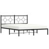 Cama Matrimonial | Cama Para Adultos | Estructura De Cama Con Cabecero Metal Negro 160x200 Cm Cfw949288