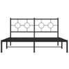 Cama Matrimonial | Cama Para Adultos | Estructura De Cama Con Cabecero Metal Negro 160x200 Cm Cfw949288