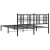 Cama Matrimonial | Cama Para Adultos | Estructura De Cama Con Cabecero Metal Negro 160x200 Cm Cfw182065