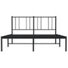 Cama Matrimonial | Cama Para Adultos | Estructura De Cama Con Cabecero Metal Negro 160x200 Cm Cfw175577