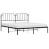 Cama Matrimonial | Cama Para Adultos | Estructura De Cama Con Cabecero Metal Negro 160x200 Cm Cfw818490