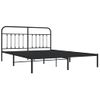 Cama Matrimonial | Cama Para Adultos | Estructura De Cama Con Cabecero Metal Negro 180x200 Cm Cfw254065