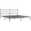 Cama Matrimonial | Cama Para Adultos | Estructura De Cama Con Cabecero Metal Negro 180x200 Cm Cfw99900