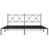 Cama Matrimonial | Cama Para Adultos | Estructura De Cama Con Cabecero Metal Negro 180x200 Cm Cfw99900