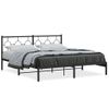 Cama Matrimonial | Cama Para Adultos | Estructura De Cama Con Cabecero Metal Negro 180x200 Cm Cfw686342