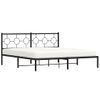 Cama Matrimonial | Cama Para Adultos | Estructura De Cama Con Cabecero Metal Negro 180x200 Cm Cfw686342