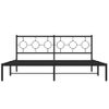 Cama Matrimonial | Cama Para Adultos | Estructura De Cama Con Cabecero Metal Negro 180x200 Cm Cfw686342