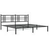 Cama Matrimonial | Cama Para Adultos | Estructura De Cama Con Cabecero Metal Negro 180x200 Cm Cfw341457