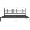 Cama Matrimonial | Cama Para Adultos | Estructura De Cama Con Cabecero Metal Negro 180x200 Cm Cfw341457