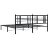 Cama Matrimonial | Cama Para Adultos | Estructura De Cama Con Cabecero Metal Negro 180x200 Cm Cfw341457