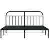 Cama Matrimonial | Cama Para Adultos | Estructura De Cama Con Cabecero Metal Negro 180x200 Cm Cfw108334