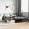 Cama Matrimonial | Cama Para Adultos | Estructura De Cama Con Cabecero Metal Negro 183x213 Cm Cfw939870