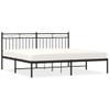 Cama Matrimonial | Cama Para Adultos | Estructura De Cama Con Cabecero Metal Negro 183x213 Cm Cfw939870