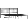 Cama Matrimonial | Cama Para Adultos | Estructura De Cama Con Cabecero Metal Negro 183x213 Cm Cfw939870