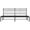 Cama Matrimonial | Cama Para Adultos | Estructura De Cama Con Cabecero Metal Negro 183x213 Cm Cfw939870