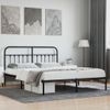 Cama Matrimonial | Cama Para Adultos | Estructura De Cama Con Cabecero Metal Negro 183x213 Cm Cfw272913