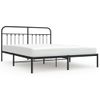 Cama Matrimonial | Cama Para Adultos | Estructura De Cama Con Cabecero Metal Negro 183x213 Cm Cfw272913